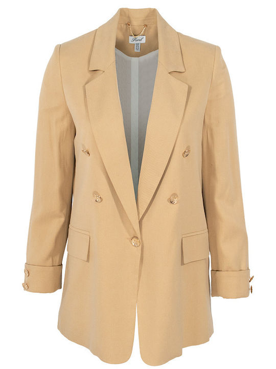 Forel Lang Damen Blazer Gold-beige