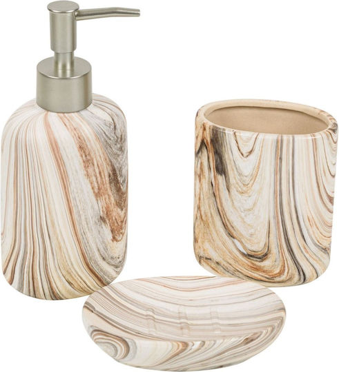 Ceramic Bathroom Accessory Set Multicolour 3pcs