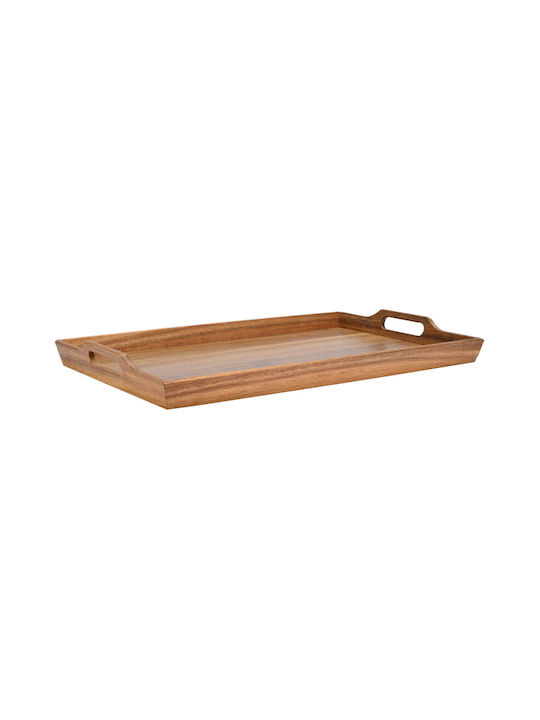Estia Allure Wooden Rectangular Serving Tray with Handles in Brown Color 48x31x5cm 01-28268 1pcs