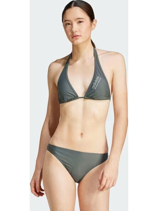 Padded Sportswear Neckholder Set Bikini με Αφαιρούμενη Ενίσχυση Γκρι