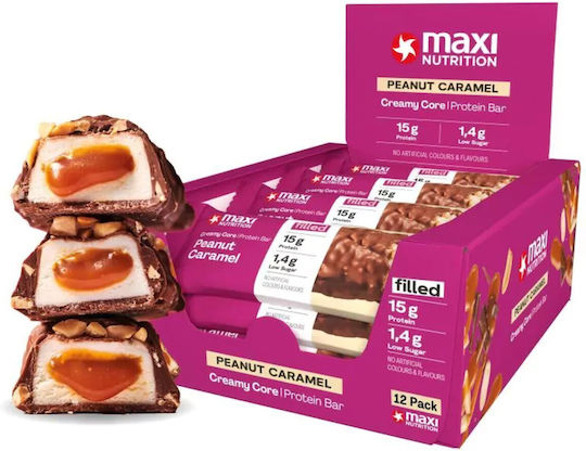 MaxiNutrition Creamy Core Riegel Protein mit Geschmack Peanut Caramel 12x45gr
