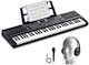 Vevor Keyboard 61JBPZSMGQ61JYYXMV9 with 61 Keys with Headphones Black