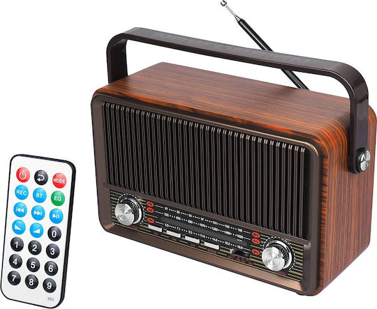 LTC Audio RABA Retro Φορητό Ραδιόφωνο Επαναφορτιζόμενο με Bluetooth και USB Καφέ