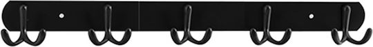 Frans Wall Hanger Metal 5 Hooks Black