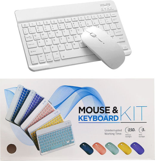 Justnote 10956 Ασύρματο Bluetooth Σετ Πληκτρολόγιο & Ποντίκι Αγγλικό US Γκρι