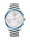Claude Bernard Men's Watch 44mm Chronograph Battery with Silver Metal Bracelet