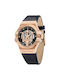 Maserati Potenza Herrenuhr 42mm Chronograph Batterie mit Schwarz Lederarmband