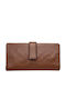Small Leather Women's Wallet Classic with RFID Tabac Brown