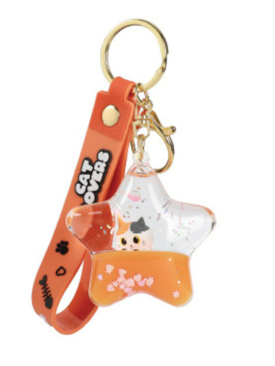 Μπρελόκ I-total Liquid Star Οrange Cat Xl2924_b