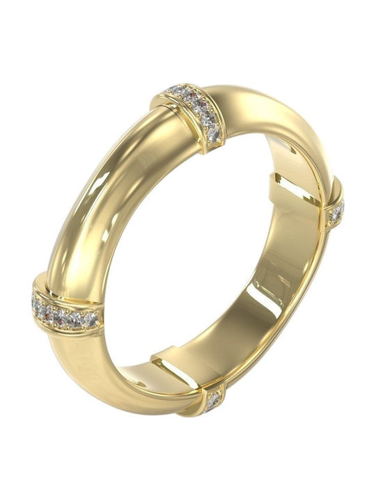 Guess Ring with Zircon made of Steel Gold Plated