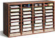 Vevor Wood Literature Organizer 36 Διαμερισμάτων Αφαιρούμενα Ράφια Σκούρο Καφέ