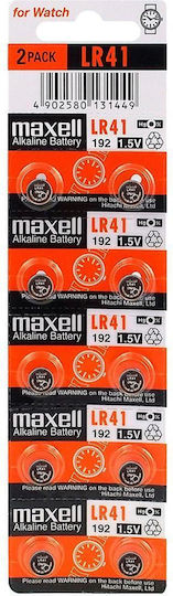 Maxell Batterien Alkalisch für Uhren LR41 1.5V 10Stück
