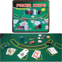 Action One Σετ 500 Μάρκες Poker 39mm / 4gr σε Μεταλλικό Κουτί με 2 Τράπουλες