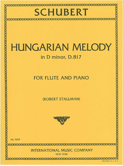 Schubert Hungarian Melody In D-minor D817 Flute