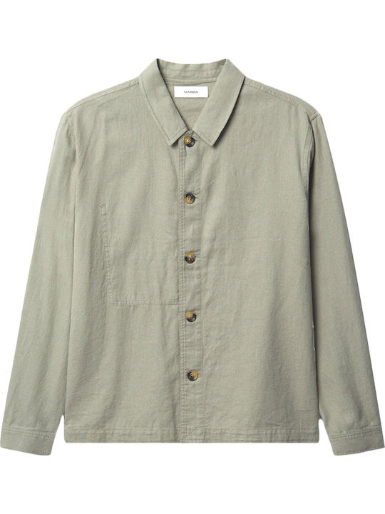 Gabba Long-sleeved Linen Shirt Khaki