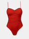 Strapless Ολόσωμο Μαγιό Κόκκινο