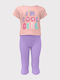 Kids' Set with Leggings Summer 2pcs Peach