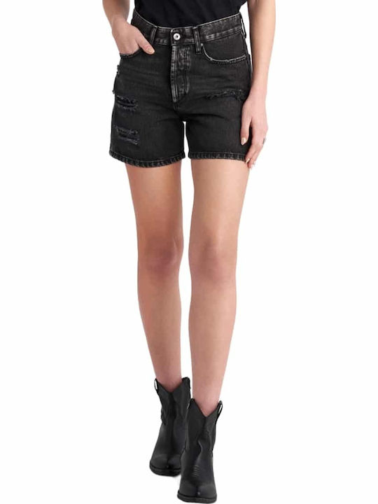 Staff Dora Γυναικείο Τζιν Ψηλόμεσο Σορτς Black