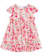 Children's Dress Short Sleeve Floral Fuchsia