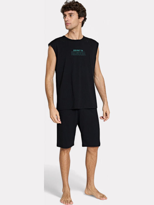 Men's Pyjamas Kingdom Pijadore Black – 100% Cotton Pjdr1816-3-black