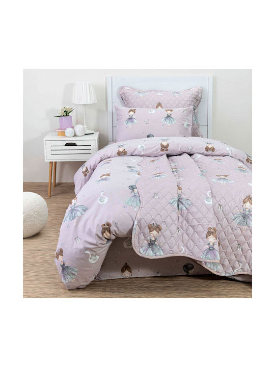 Borea Sheet Set Single Cotton Odette Lila 160x250cm 3pcs