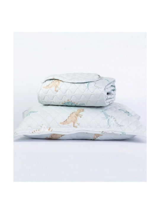Borea Set Kids Single Quilt with Pillowcase Stompy Pistachio 160x220cm