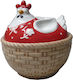 Πασχαλινή Μπισκοτιέρα Κεραμική Rouge Poule 16cm