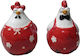 Easter Salt and Pepper Set 2pcs Ceramic Poulle Rouge