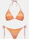 Jacquard Triangle Bikini-Set Gelb