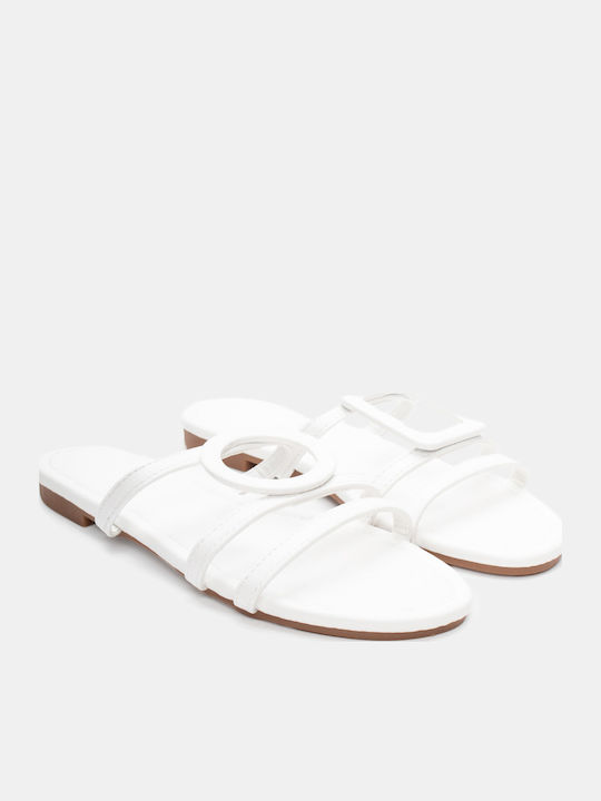 Luigi Women's Flat Sandals in White Color