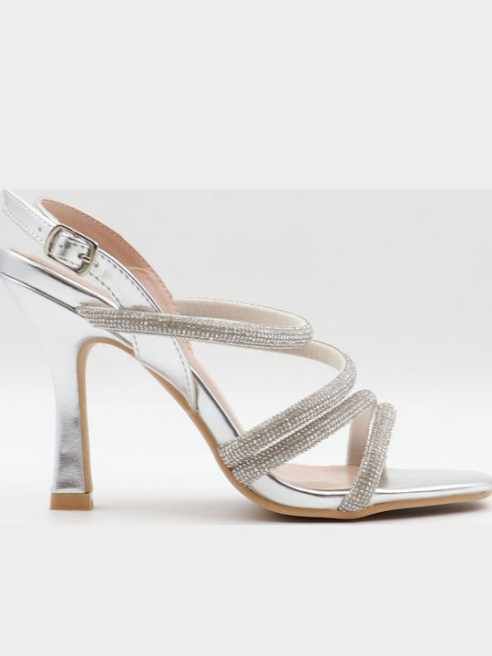 Tulipano Sandalen mit Strass Silber