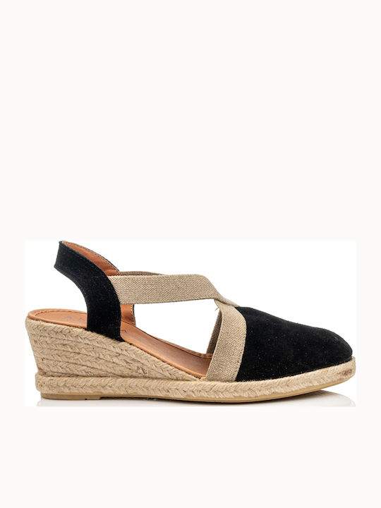A.NI.MA Women's Leather Platform Espadrilles Black