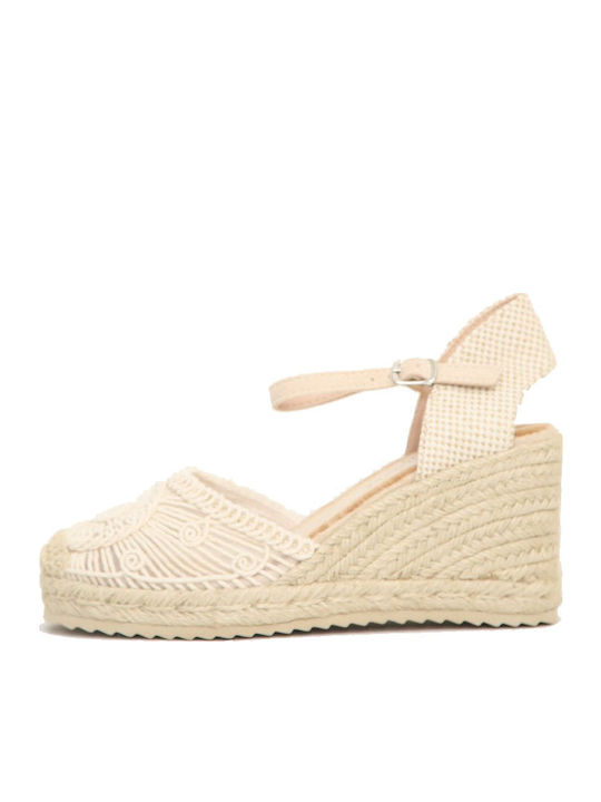Damenplattformen im Espadrilles-Stil Beige