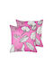 Beliani Μαξιλάρι Καναπέ από Βελούδο Pink 45x45εκ.