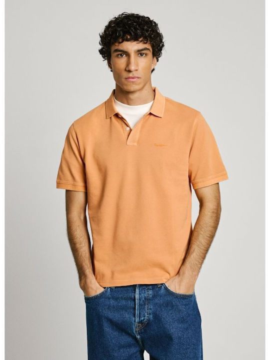トップス pedestalpolo Pepe Jeans New Oliver Polo Bluză cu mânecă scurtă Portocalie