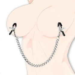 Nip Jewel Nipple Clamps Chain Metal Nipple Clamps & Chain Black Nip Jewel Nipple Clamps Chain Metal Nipple Clamps & Chain Black