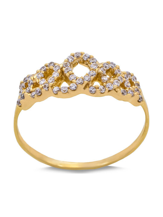 Savvas Design Damen Ring mit Zirkonia aus Gold 14K