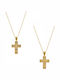 Art d or Women's Gold Cross 14K Double Sided with Chain