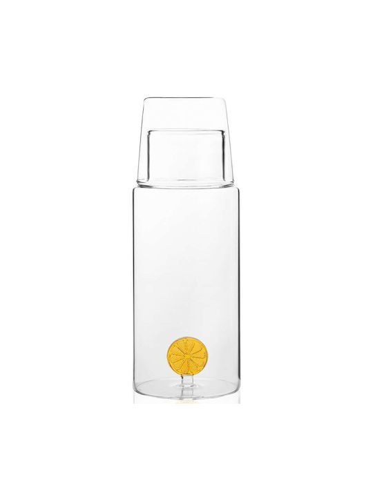 Hermia Bottle Water Glass with Screw Cap White 1000ml