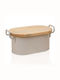 Hermia Brotkasten Metallisch Beige 39x22x16cm