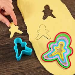 Set de 5 forme de tăiat biscuiți Omuleț din plastic multicolor 8kzn42
