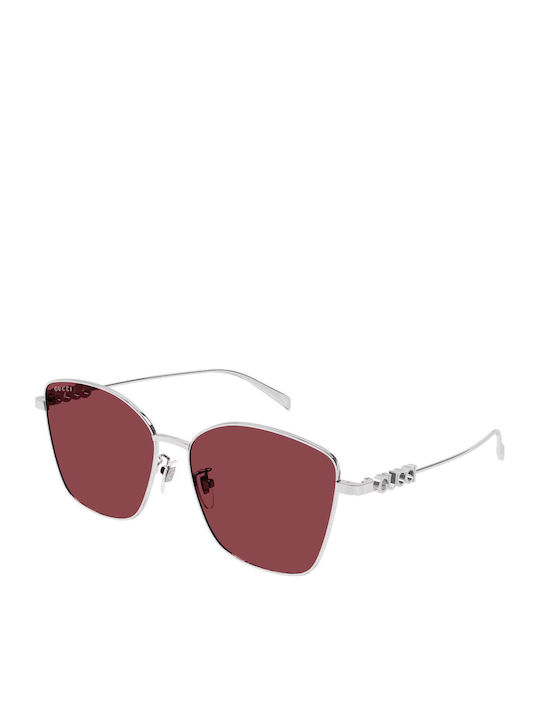 Gucci Unisex Sunglasses with Silver Frame and Silver Mirror Lens GG1805SA004