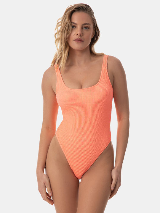 Melon Textured One-Piece Swimsuit
