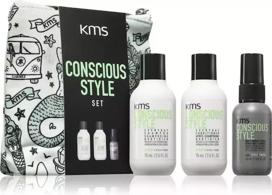 KMS Consciousstyle Haarpflege-Set Für Rekonstruktion & Nahrung mit Shampoo Conditioner & Spray 3 Stück
