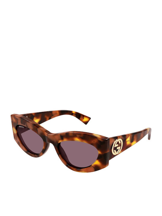 Gucci Unisex Sunglasses with Brown Tartaruga Fr...