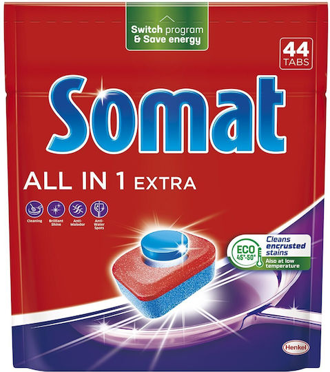 Somat All In One Extra 44 Κάψουλες Πλυντηρίου Πιάτων