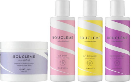 Boucleme Set De Tratamente Pentru Păr Creț Cu Cremă De Styling 4 Bucăți