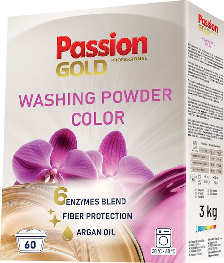 Passion Gold Professional Detergent Powder for Coloreds Clothes 3kg (60 Measuring Cups)