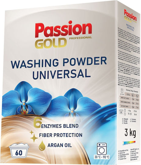 Passion Gold Επαγγελματικό Απορρυπαντικό Ρούχων σε Σκόνη 3kg (60 Μεζούρες)