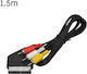 ATC Cable Scart male - Composite male 1.5m Black 111171
